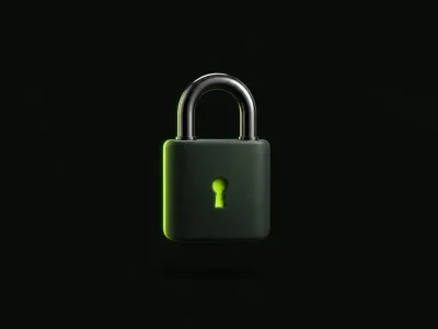 Certificado SSL: un candado cerrado con la cerradura en verde lima
