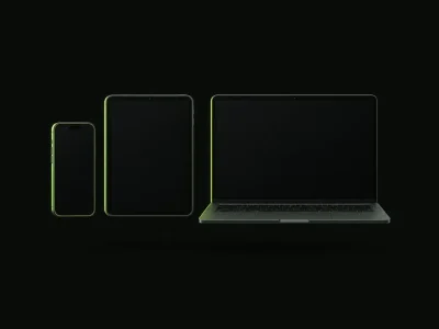 Diseño web responsivo: un teléfono, una tableta y un monitor alineados