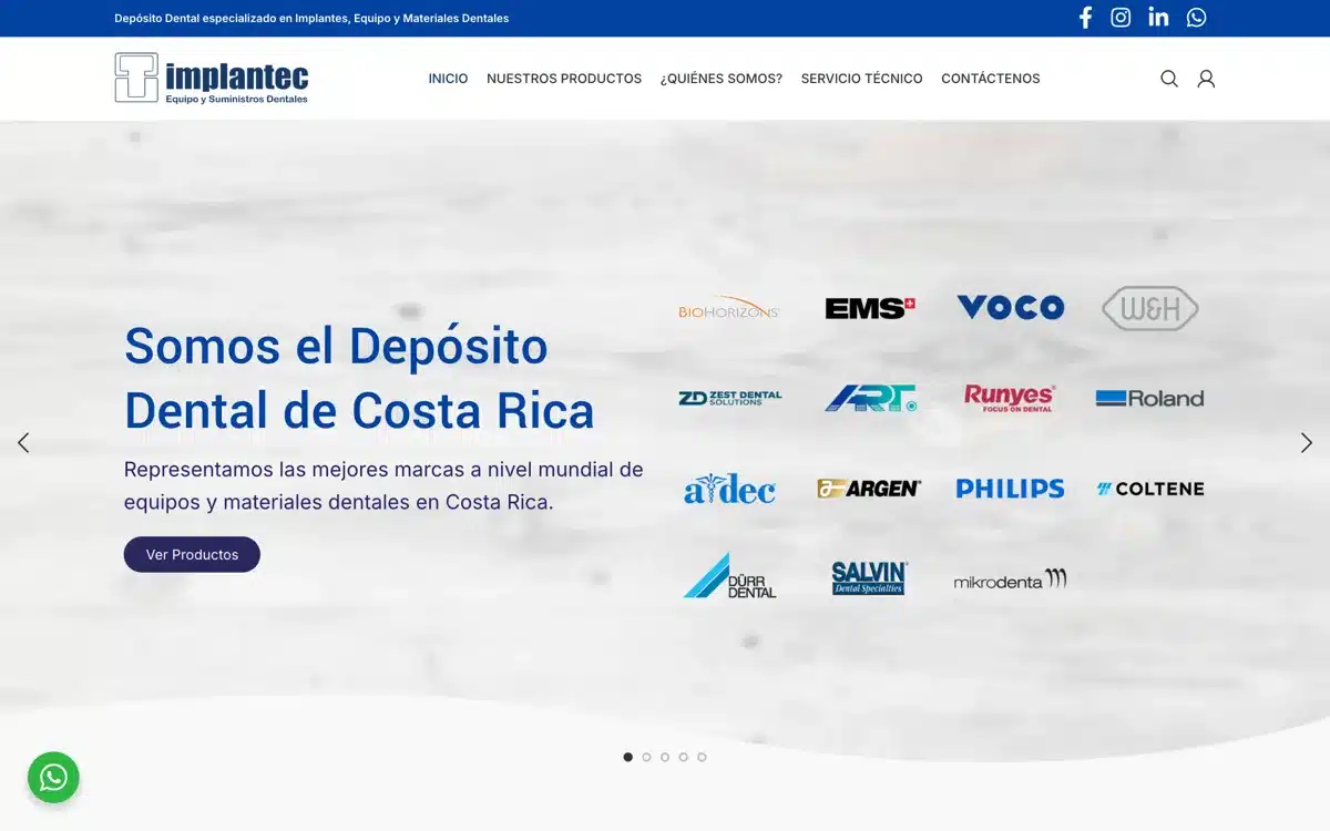 Sitio web de Implantec