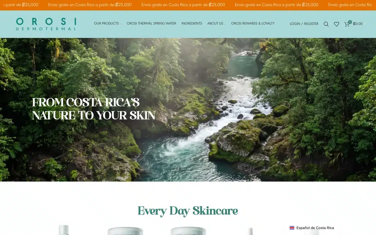 Sitio web de Orosi Dermotermal